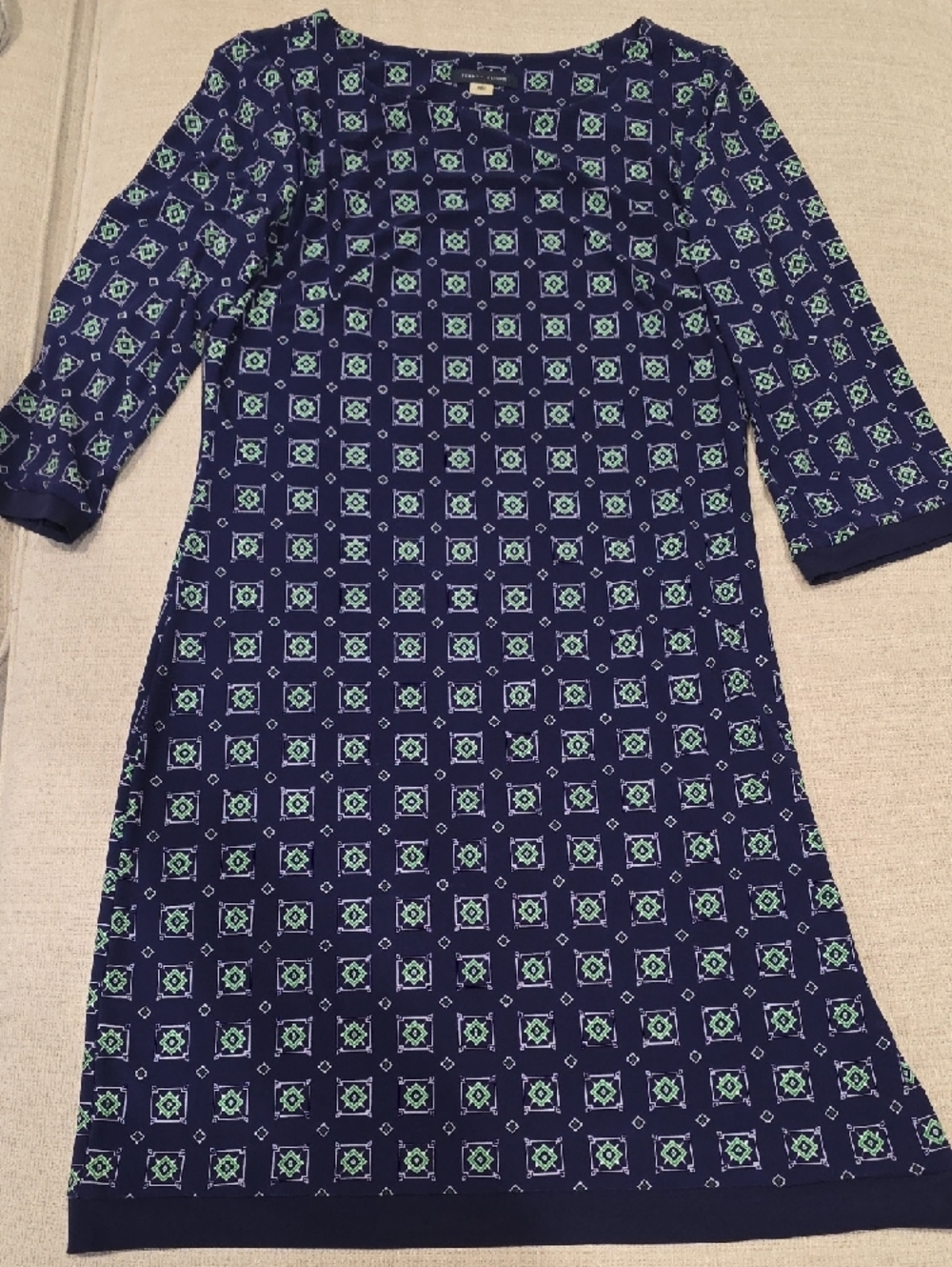 Tommy Hilfiger Navy Dress with  Geometric Print